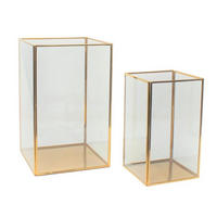 LATERNE Batu 2er Set aus Eisen in Gold - Goldfarben, Metall (16/27/16cm) - LaLe Living