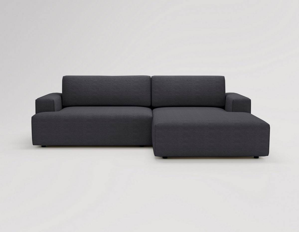 ECKSOFA L-Form 270 cm Boston mit Bettkasten, Schlaffunktion, Rechts, Schwarz - Schwarz, Holz (270/165cm) - Emporius