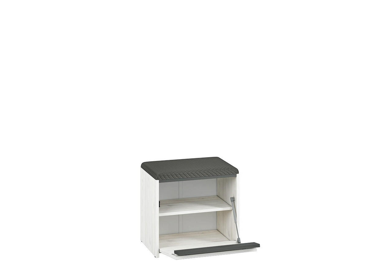 SCHUHSCHRANK – 50 cm – Hyga – Weiß / Kieferfarben - Weiß/Kieferfarben, Holzwerkstoff (50/47/34cm) - hi-markt