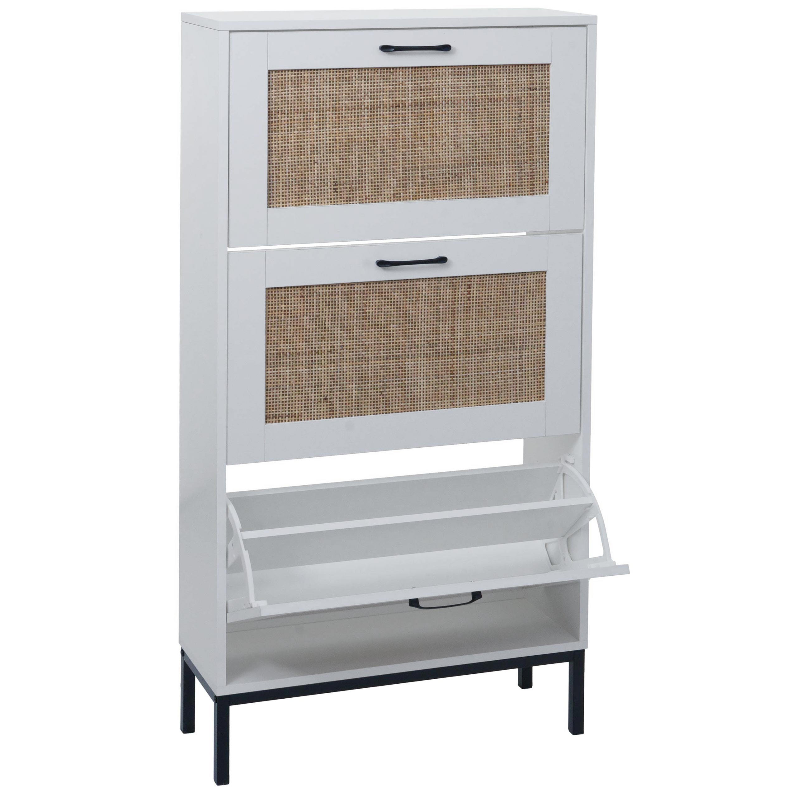 SCHUHSCHRANK Weiß - Weiß, Holz (63/126/24cm) - MCW