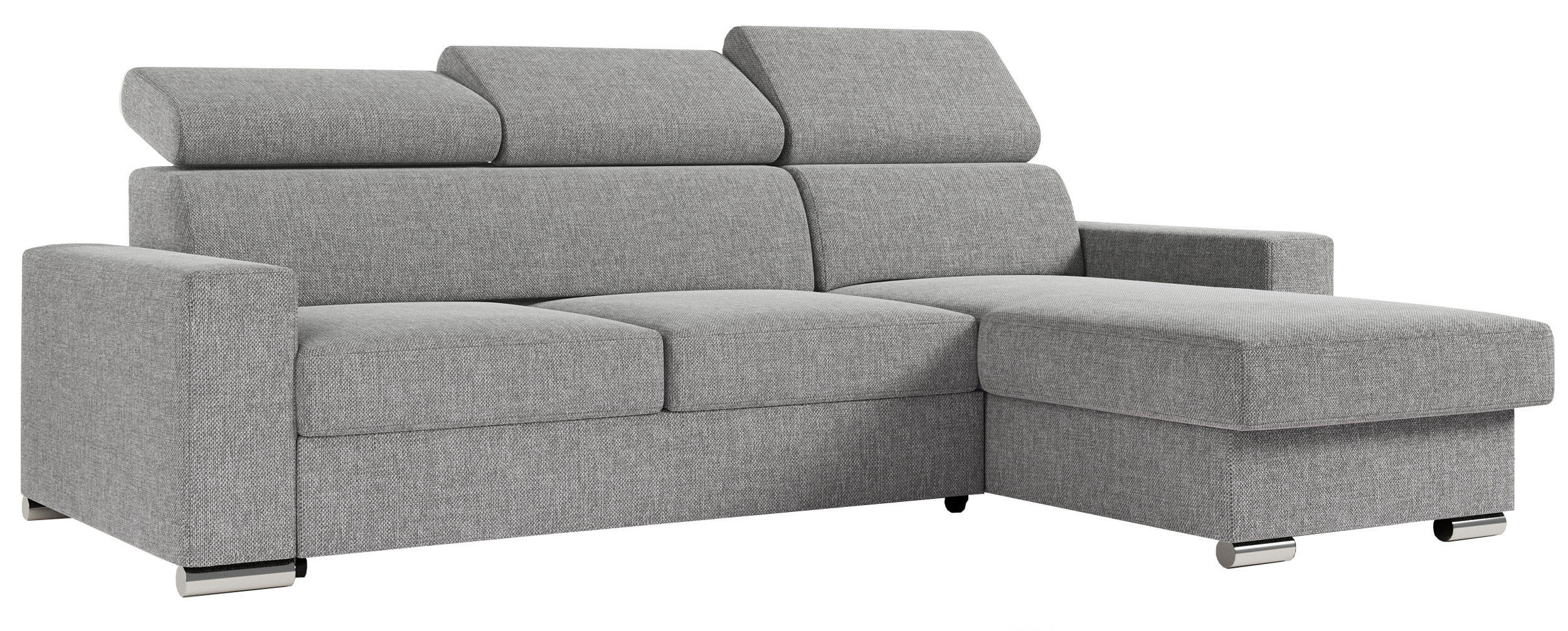 ECKSOFA FOX-L Grau - Silberfarben/Grau, Kunststoff/Textil (242/168cm) - MKS