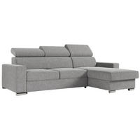 ECKSOFA FOX-L Grau - Silberfarben/Grau, Kunststoff/Textil (242/168cm) - MKS