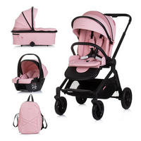 KOMBIKINDERWAGEN Magnum 3 in 1 rosa Aluminium, i-Size, 5-Punkt-Gurt, 3-Punkt-Gurt, Babywanne, Babyschale - Rosa, Metall (96/59/104cm) - Chipolino
