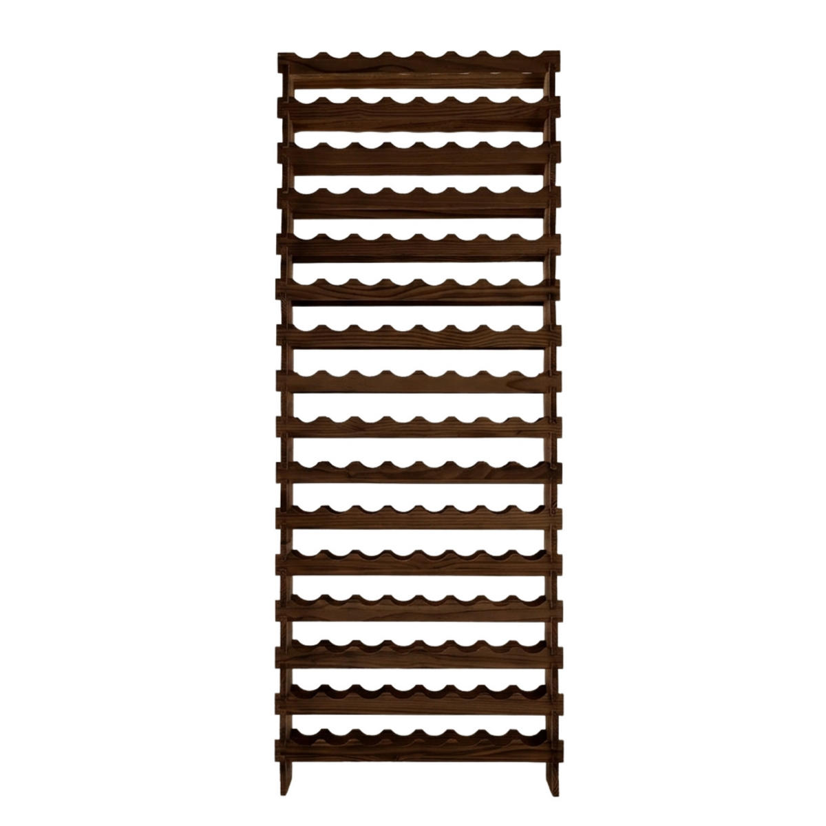 WEINREGAL NAVARRA aus Holz 219x84x28cm 128 Flaschen auf 16 Ebenen Braun geölt - Braun, Holz (84/219/28cm) - PROREGAL
