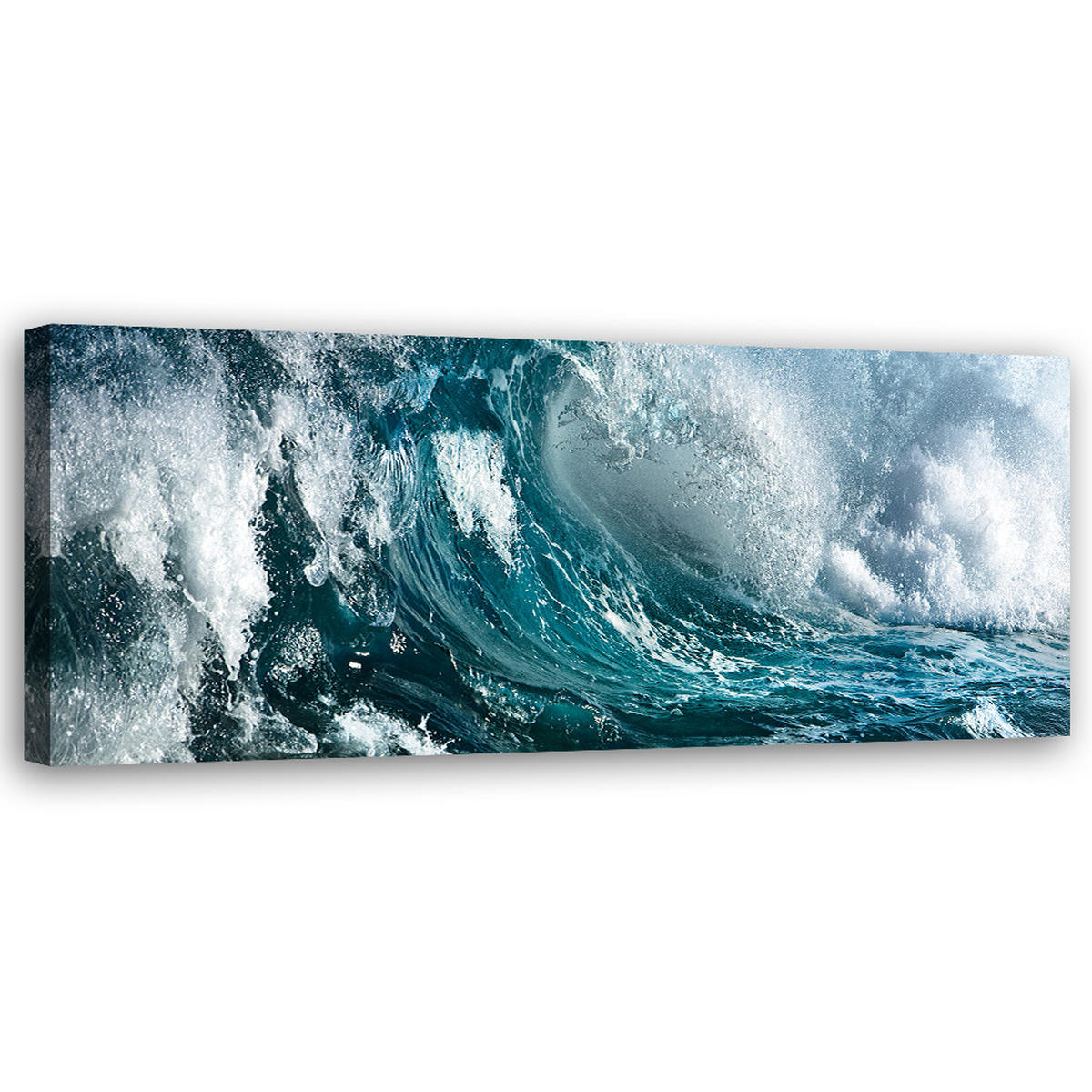 WANDBILD welle ozean - Blau, Textil (90/30cm) - Feeby