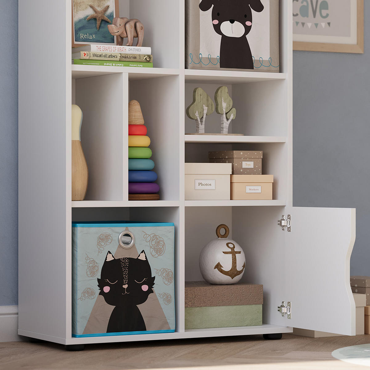 KINDERREGAL Estell Weiß 71 x 148.4 cm - Weiß, Holzwerkstoff (71/148.4/32.1cm) - Vicco