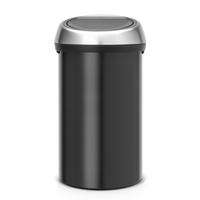 ABFALLEIMER Touch Bin, Stahl, Matt Black, 60 L - Schwarz, Metall (41.5/73/41cm) - Brabantia