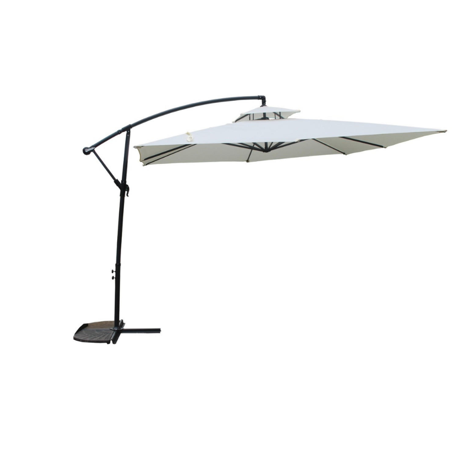 SONNENSCHIRM capri ecru rund 2 95 x 2 95 cm deportiert - Beige, Metall (295/295cm) - Concept Usine