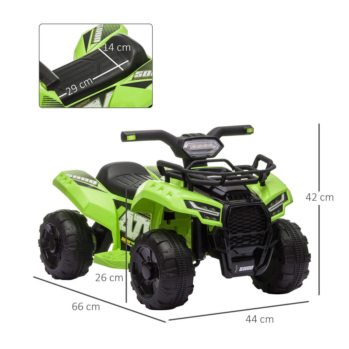 ELEKTRO-QUAD Cassandra Grün 66/44/42 cm - Grün, Kunststoff (42/66/44cm) - Jamb