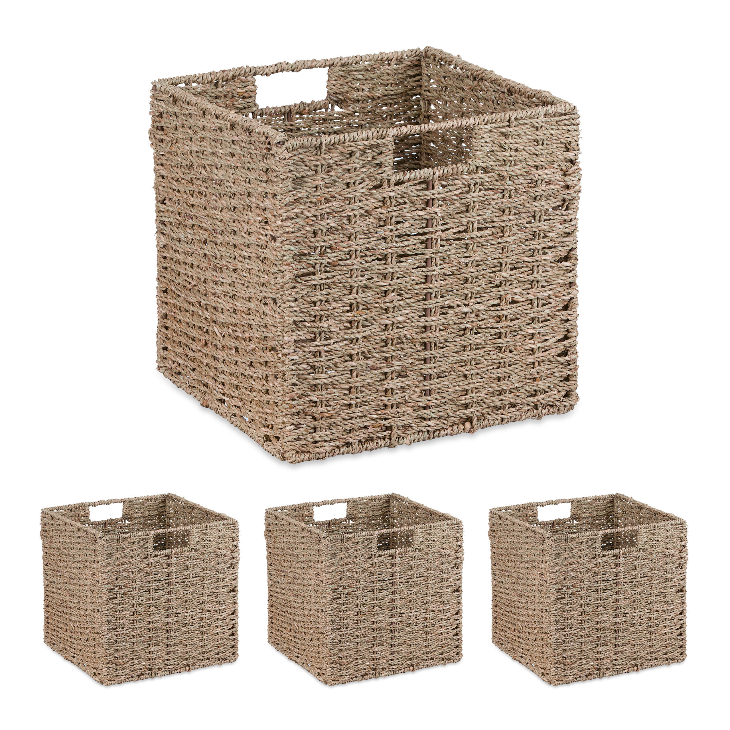 SÚPRAVA úložných košov - svetlohnedá, textil (30/30cm) - Relaxdays