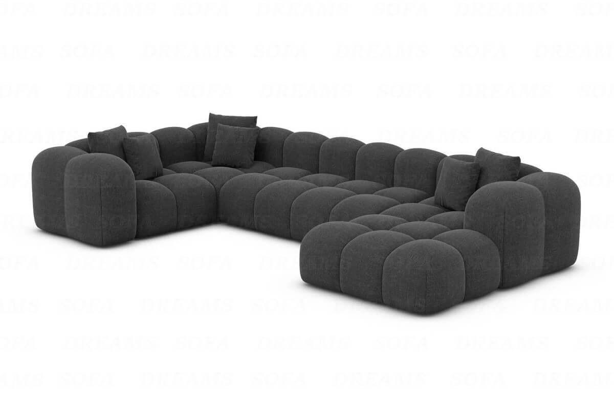 WOHNLANDSCHAFT Cloud Anthrazit Strukturstoff - Anthrazit, Kunststoff (314/72/184cm)