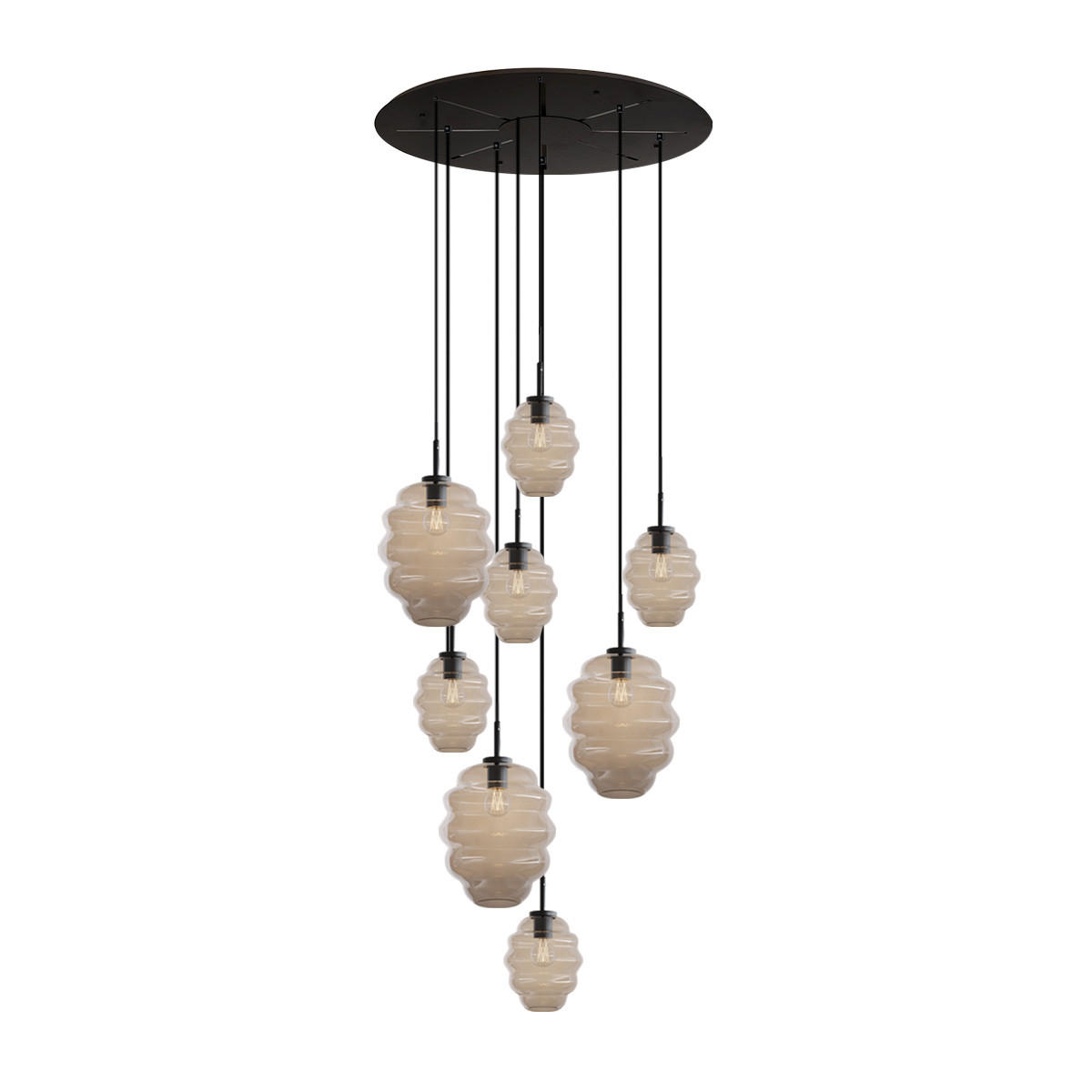 GALERIELEUCHTE Echos 8-flammig Klar Ø 18/25cm - Klar/Schwarz, Glas (18/18/20cm) - s.luce