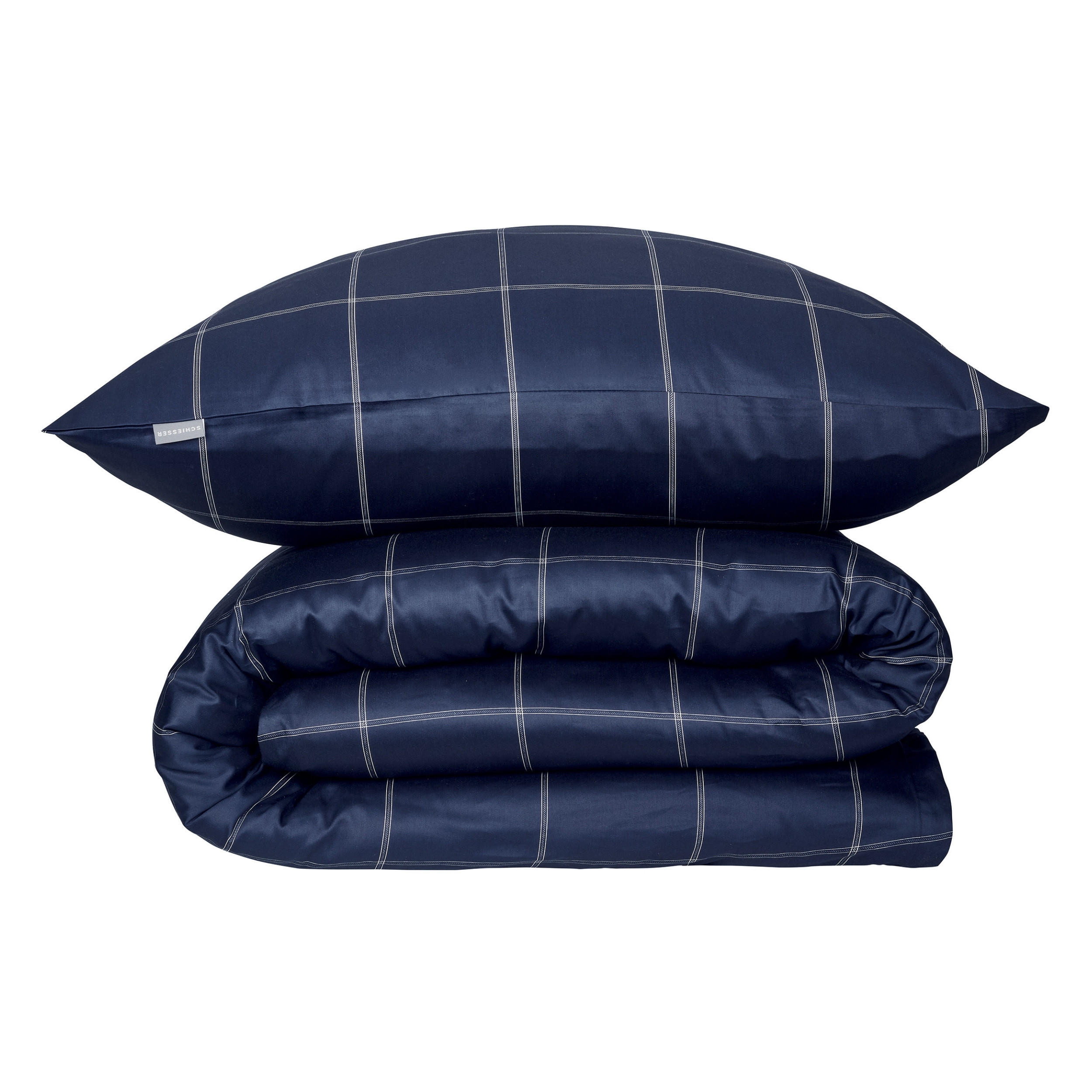 BETTWÄSCHESET Josh - Baumwollsatin - 2-teilig - 135 x 200 cm - Dunkelblau - Dunkelblau, Textil (135/200cm) - SCHIESSER