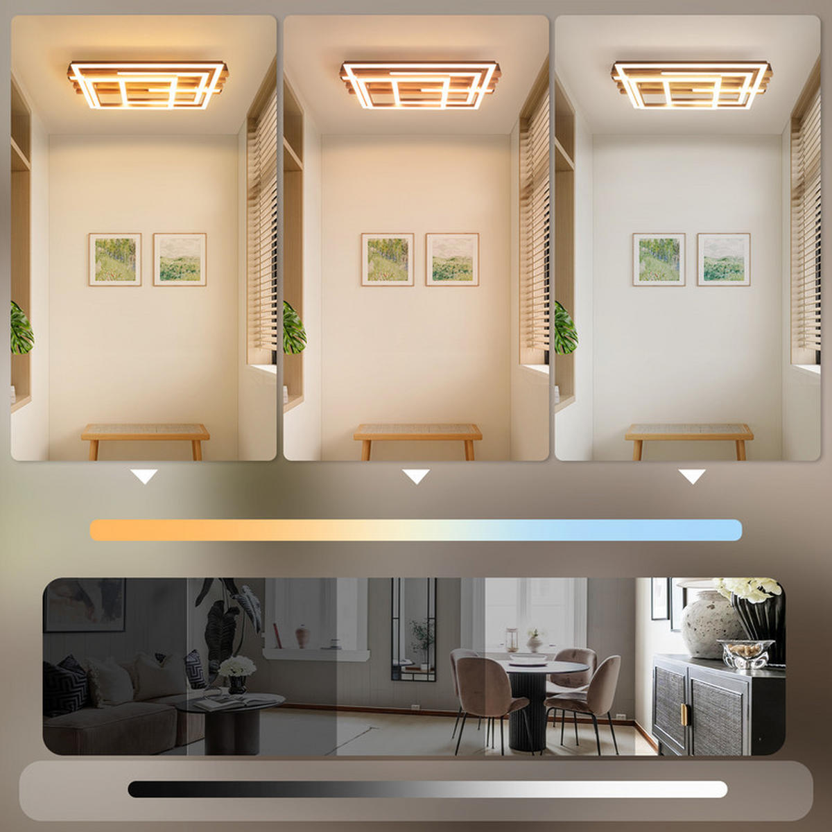LED stropní svítidlo 20,9/38/8,8 cm - černá, kov (38/20.9/8.8cm) - Nettlife