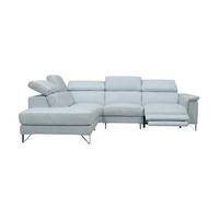 ECKSOFA Antares Echtleder mit 1 x Relaxfunktion Weiß - Weiß, Leder/Metall (224/276cm)
