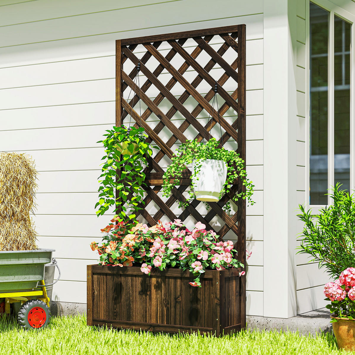 PFLANZENKASTEN, Braun - Braun, Holz (31.5/149.5/72.5cm) - Outsunny