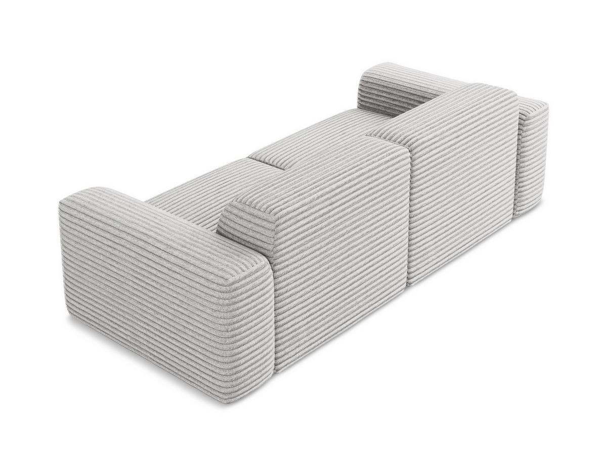 POUF Cord Grau - Hellgrau/Schwarz, Holzwerkstoff/Kunststoff (75/37/75cm) - Makamii