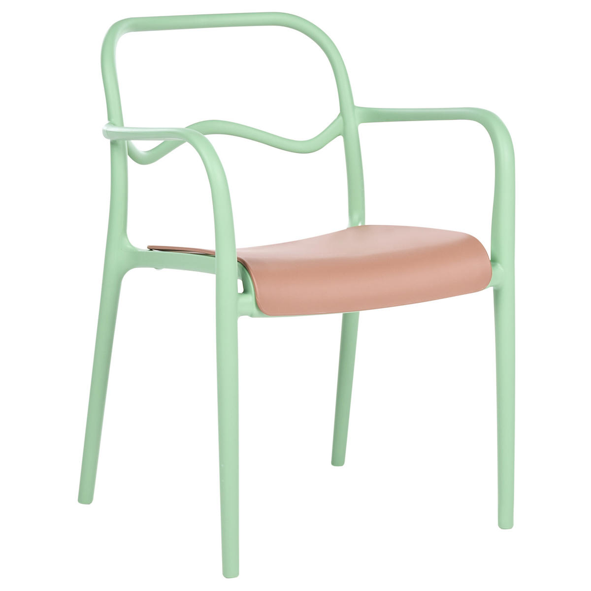GARTENSTUHL 2er Set Kunststoff Grün Thasos - Grün, Kunststoff (57/80/57cm) - Beliani