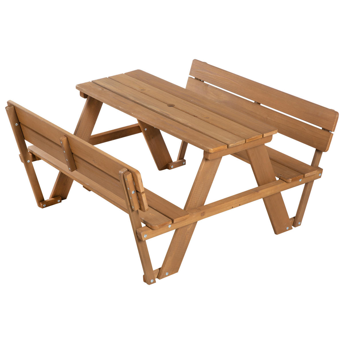 KINDERSITZGRUPPE PICKNICK for 4' Outdoor +, teak, mit Lehne und Bankkissen - Teakfarben, Holz - Roba