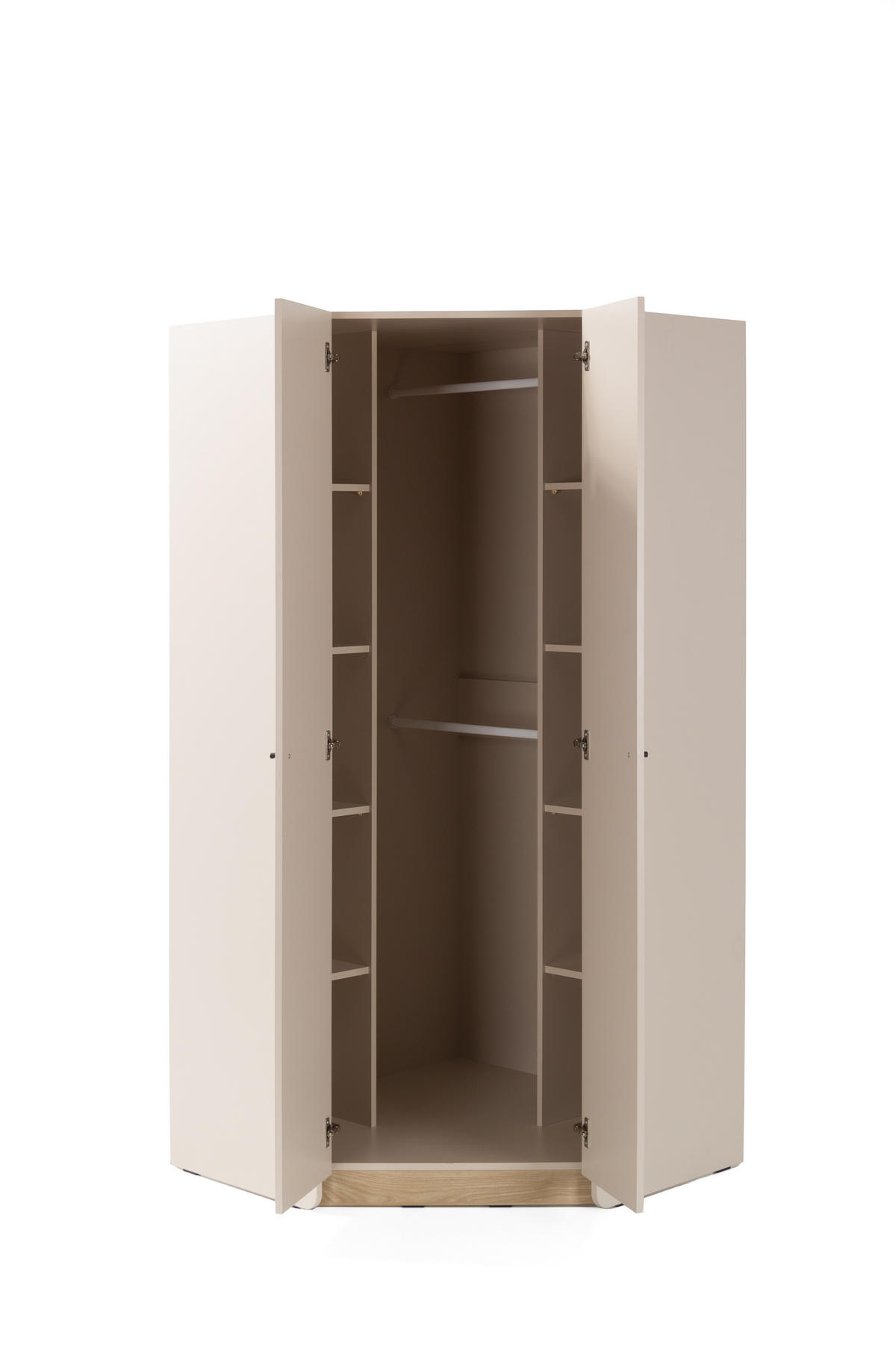 DREHTÜRENSCHRANK VETTA 95/195/95cm 2-türig Beige - Eichefarben/Beige, Holzwerkstoff (95/195/95cm) - MASSENO