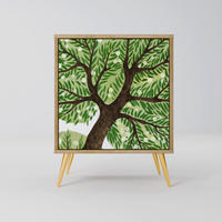 SIDEBOARD WILDERNESS DASH, Eichefarben, 57,5x42x75,5 cm, Goldfarbene Metallfüße - Eichefarben/Goldfarben, Holzwerkstoff/Metall (57.5/75.5/42cm) - SpaceRebels