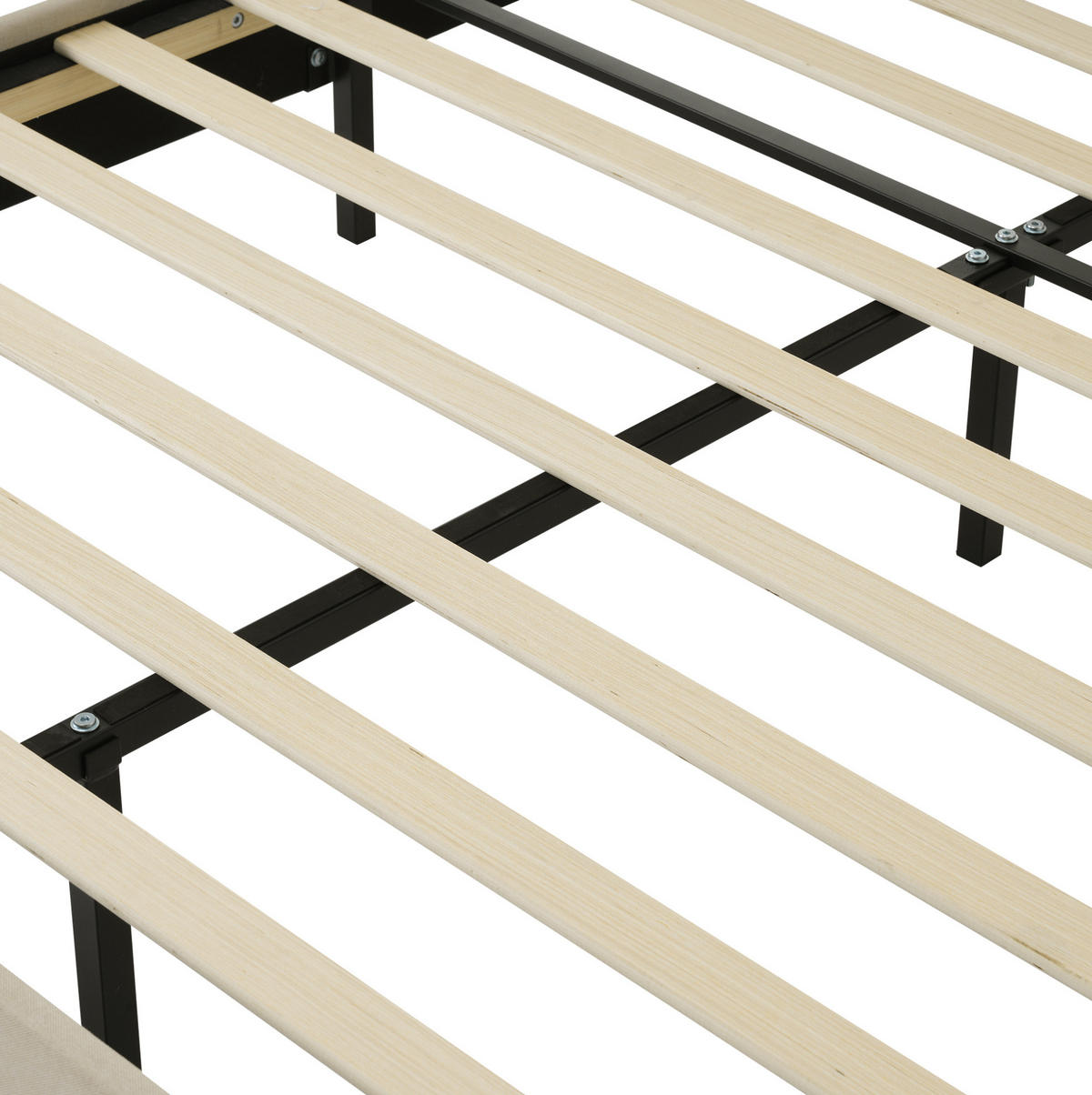 POLSTERBETT mit LED und verstellbarem Kopfteil 140x200 cm Leinen Beige - Beige, Metall (140/200cm) - Beauniv