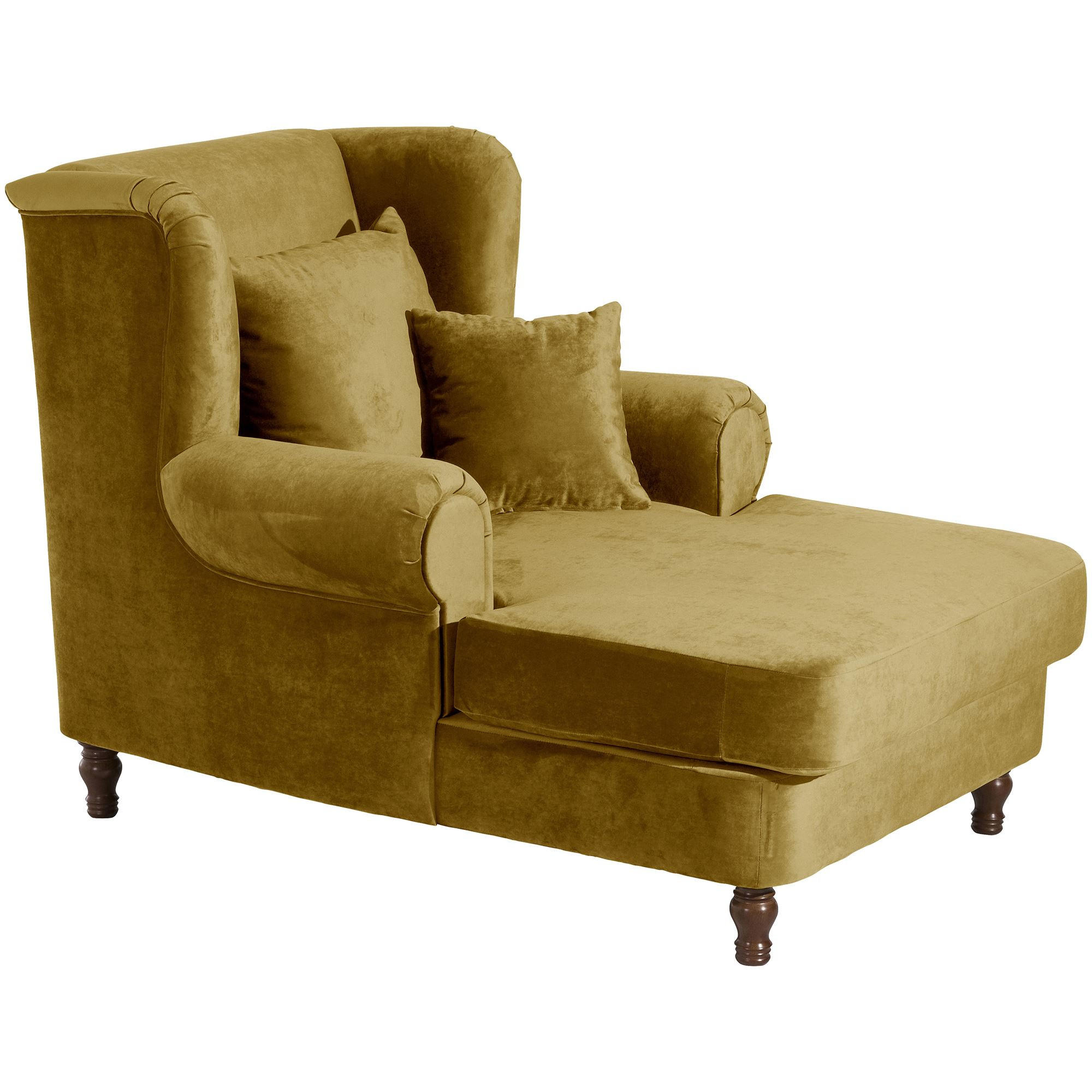 SESSEL XXL inkl. Kissen Karley Samtvelours mais - Currygelb, Kunststoff (103/103/149cm) - 58aufmkessel
