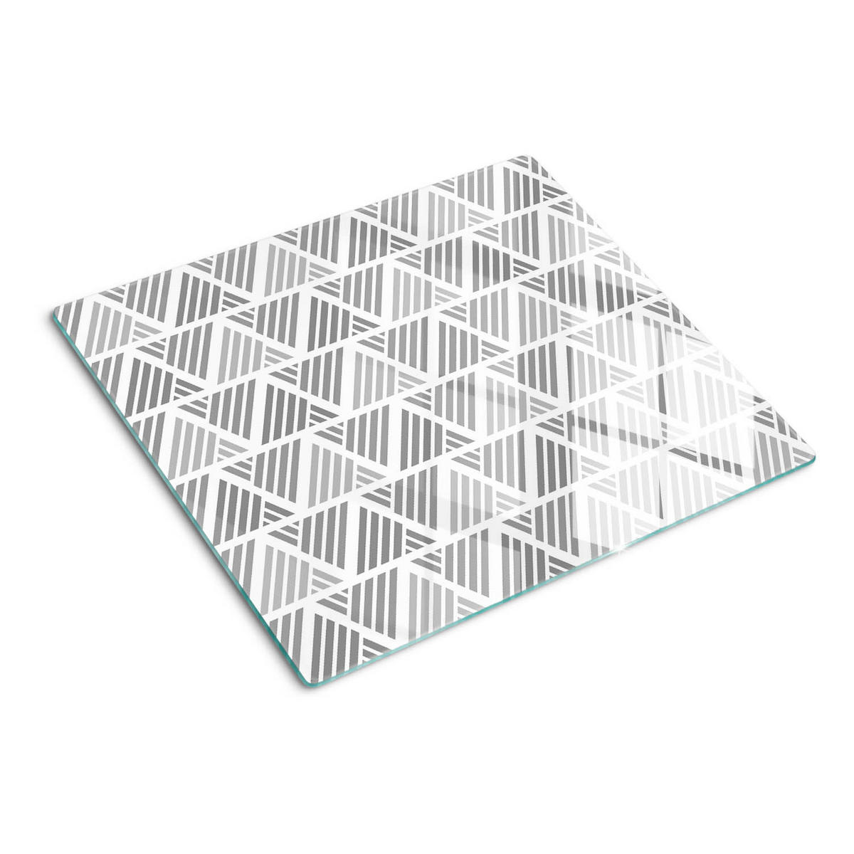 GLASPLATTE 60x52 cm Geometrische Figuren - Grau, Glas (60/0.4/52cm) - TULUP