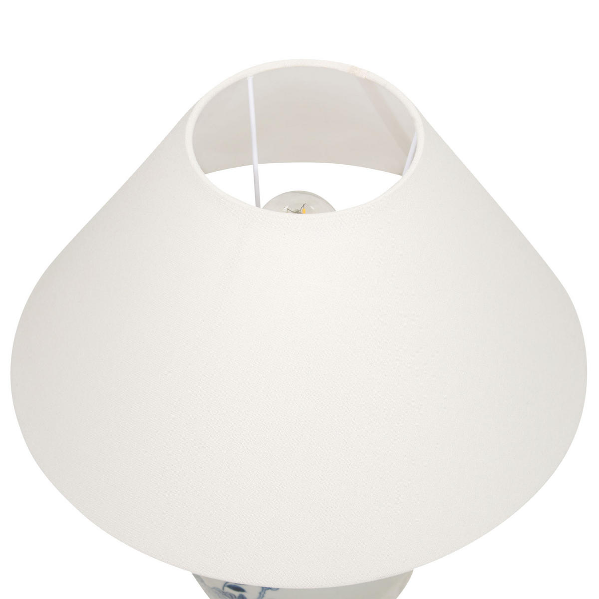TISCHLAMPE Weiß Magros - Blau/Weiß, Keramik (40/40/55cm) - Beliani