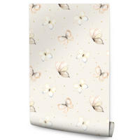 VLIESTAPETE Aquarell-Schmetterlinge – Beige, Creme – 50x1000 cm - Beige/Creme, Papier (50/1000cm) - Muralo
