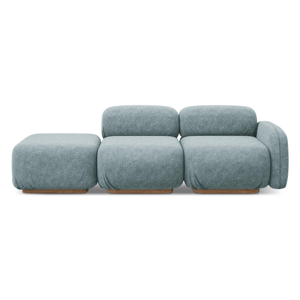 Thumbnail - Makamii 3-Sitzer, Blaugrau, Textil, Füllung: Schaumstoff, 258x73x95 cm, Made in EU, Wohnzimmer, Sofas & Couches, Sofas, ...