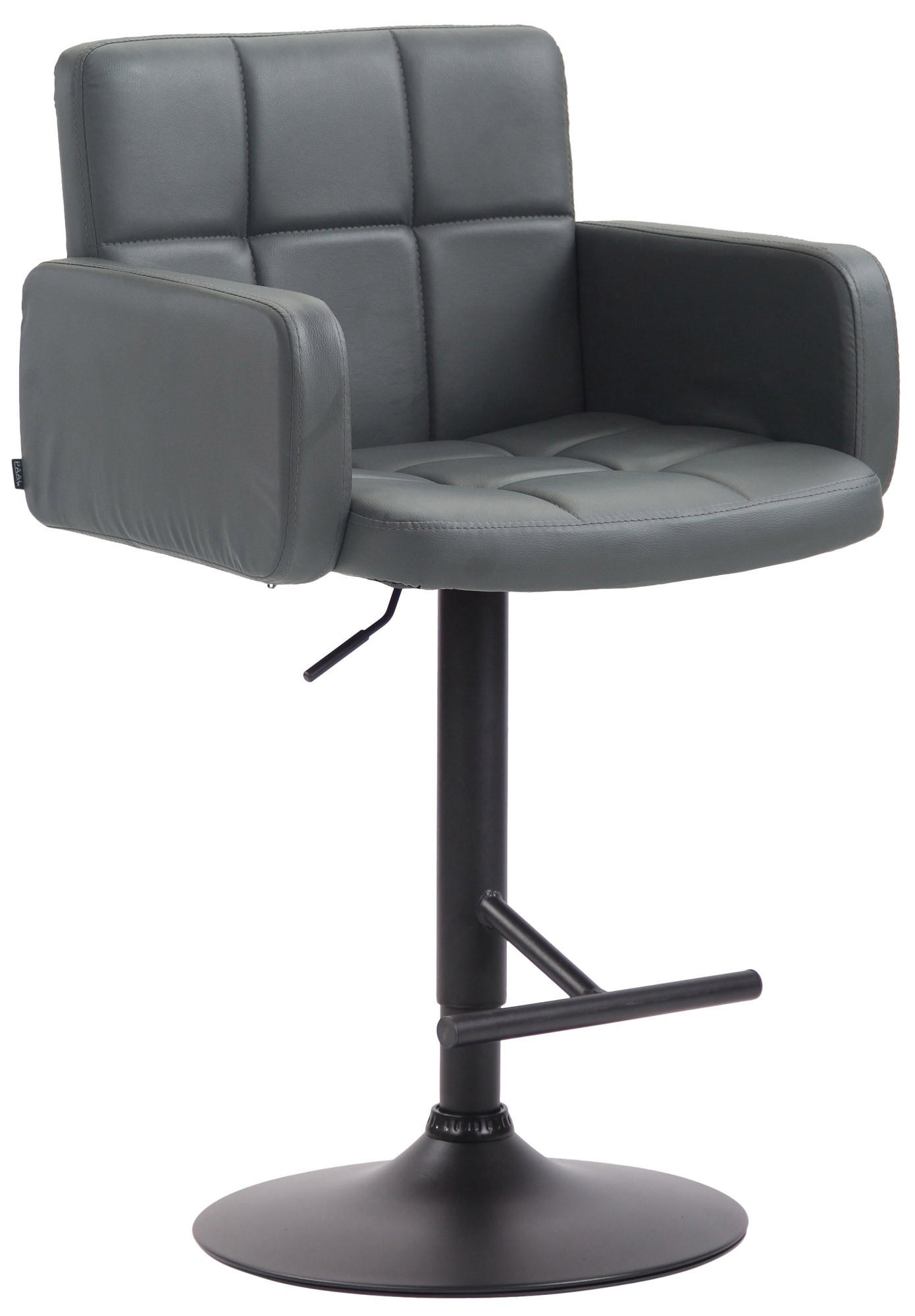 BARHOCKER Los Angeles 93x60x56 cm grau - Grau, Leder (60/93/56cm) - furnicato