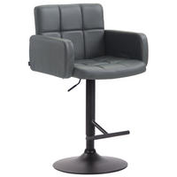 BARHOCKER Los Angeles 93x60x56 cm grau - Grau, Leder (60/93/56cm) - furnicato