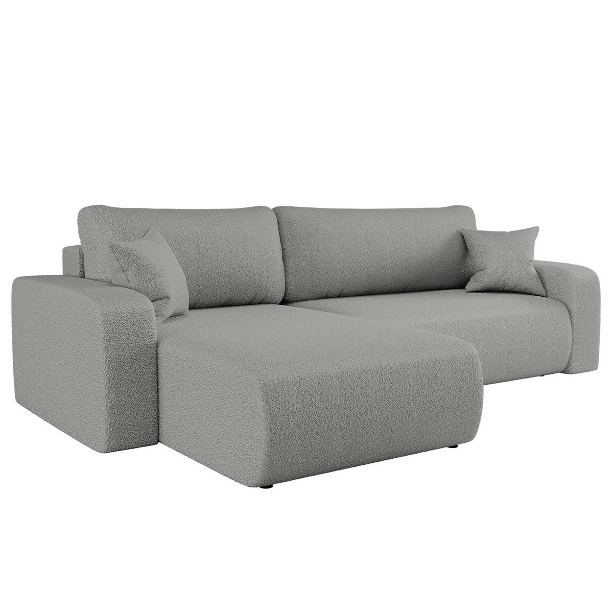SCHLAFSOFA MILANO XL Und Bettkasten Stoff Quelle Grau Links - Grau, Holz (145/82/274cm) - Kaiser Möbel