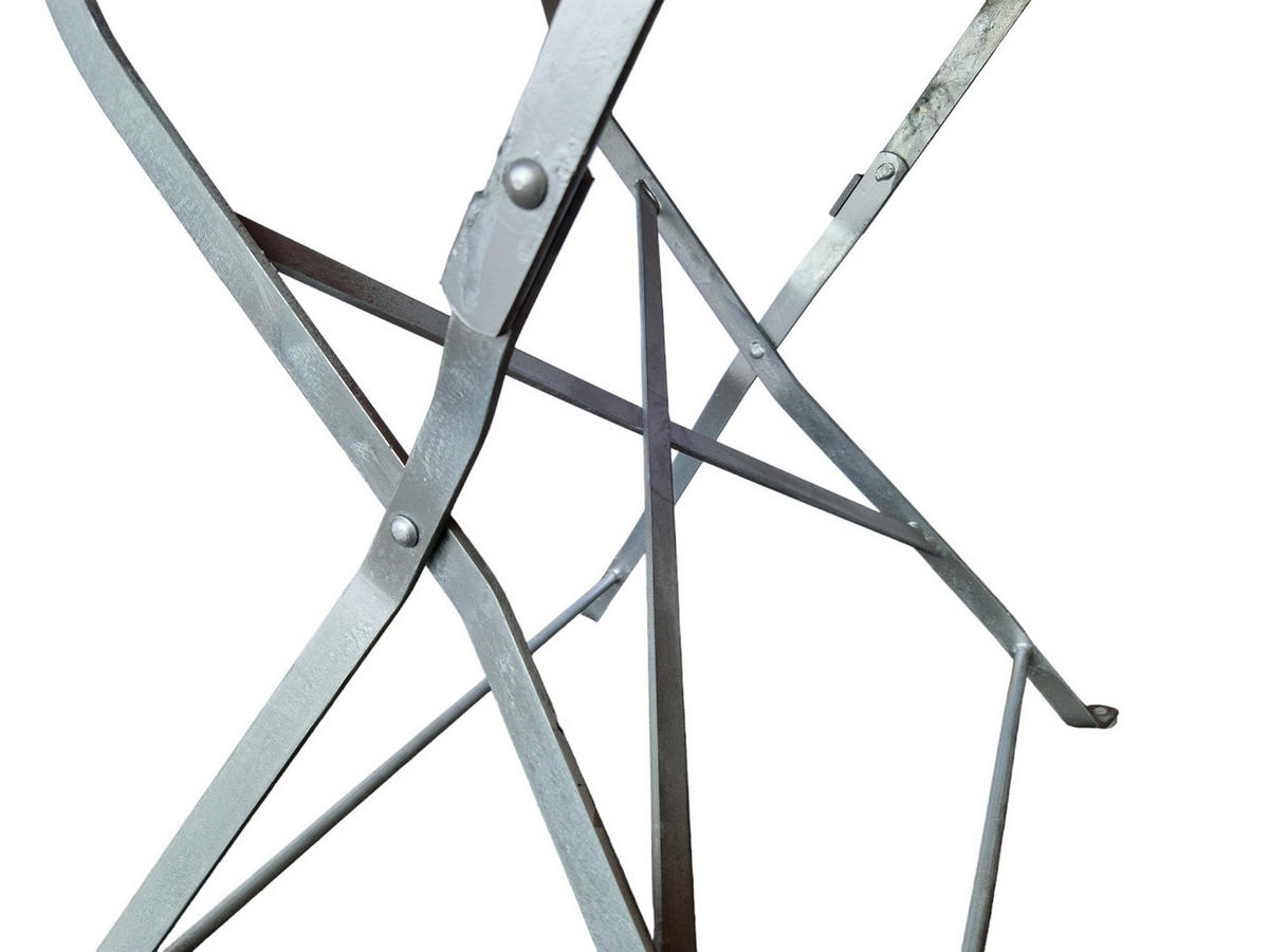 BIERGARTENTISCH BERGTAL 74x80x80cm Ø80cm Klappbar Eschenholz Silber/Braun 2 Personen - Braun, Holz (80/80/74cm) - CHEFGASTRO