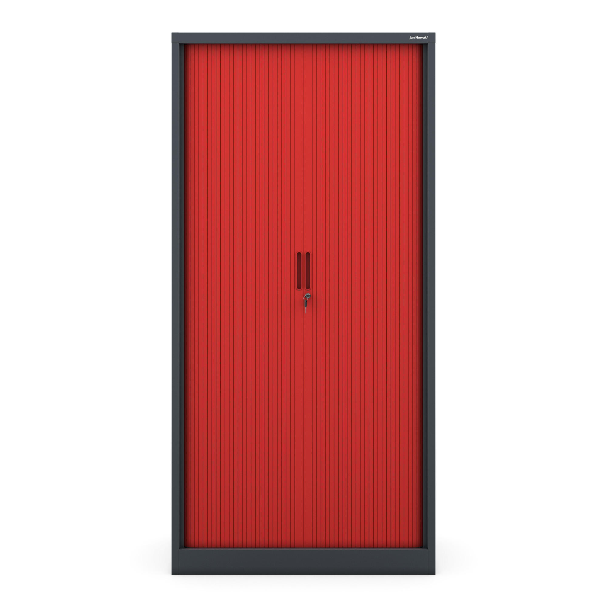 ROLLADENSCHRANK DAMIAN - Anthrazit/Rot, Metall (90/185/45cm) - Jan Nowak