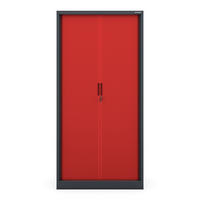 ROLLADENSCHRANK DAMIAN - Anthrazit/Rot, Metall (90/185/45cm) - Jan Nowak