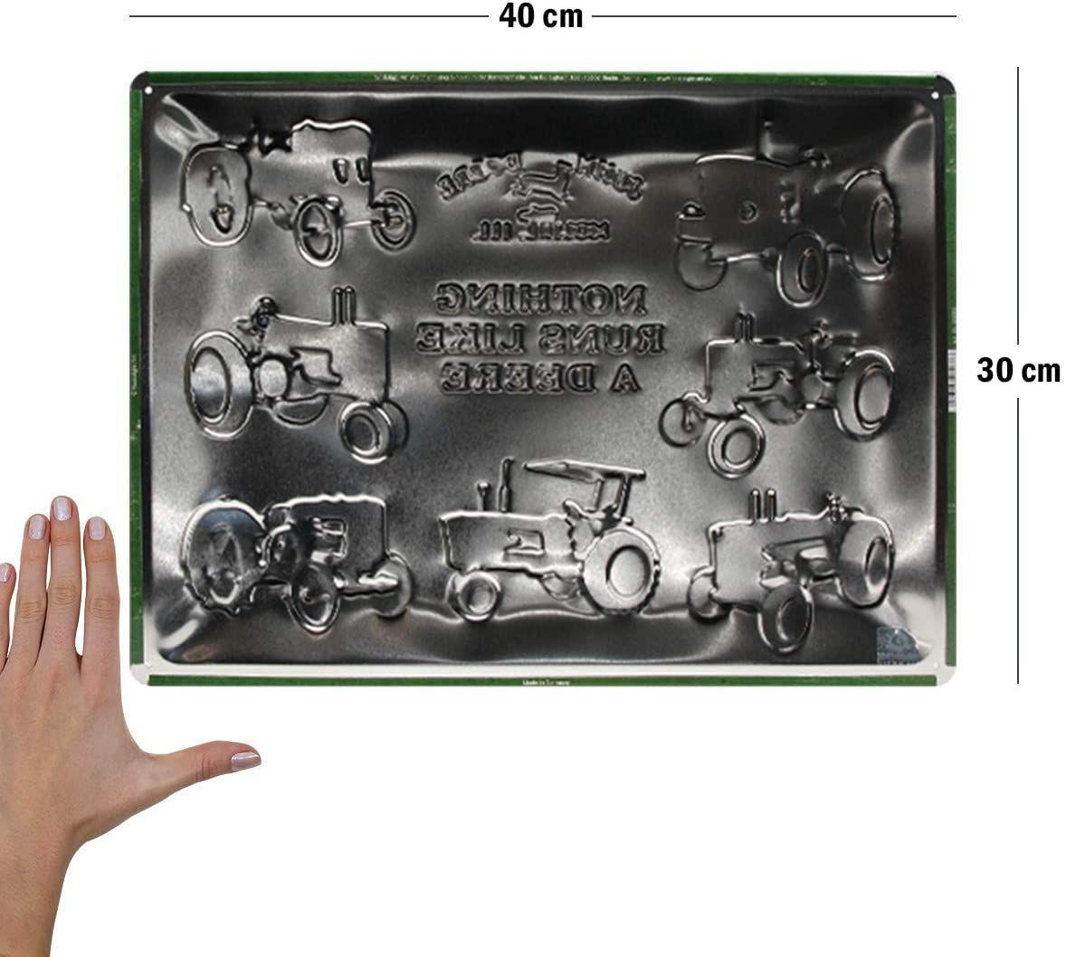 BLECHSCHILD 30/40 cm John Deere Model Chart - Multicolor, Metall (40/30/0.2cm) - Nostalgic-Art