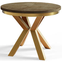 ESSZIMMERTISCH LOFT, ausziehbarer Tisch 100 cm/180 cm, Farbe: Dunkelbraun, mit Metallbeinen in Farbe Gold - Dunkelbraun/Goldfarben, Holzwerkstoff (100/100/76cm) - Alpi-Möbel