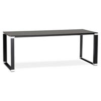 SCHREIBTISCH Groß Chromakzente Büro KERIX, Schwarz 200x100x74 cm - Schwarz, Holz/Metall (100/200/74cm) - KADIMA DESIGN