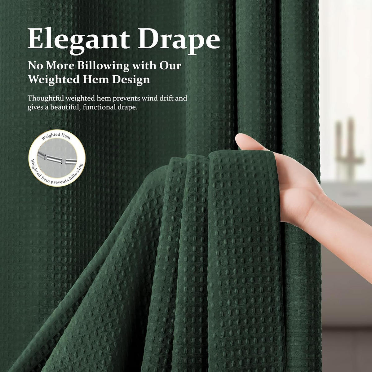 DUSCHVORHANG 180 cm x 180 cm Dunkelgrün - Dunkelgrün, Textil (180/180cm) - Vallsero