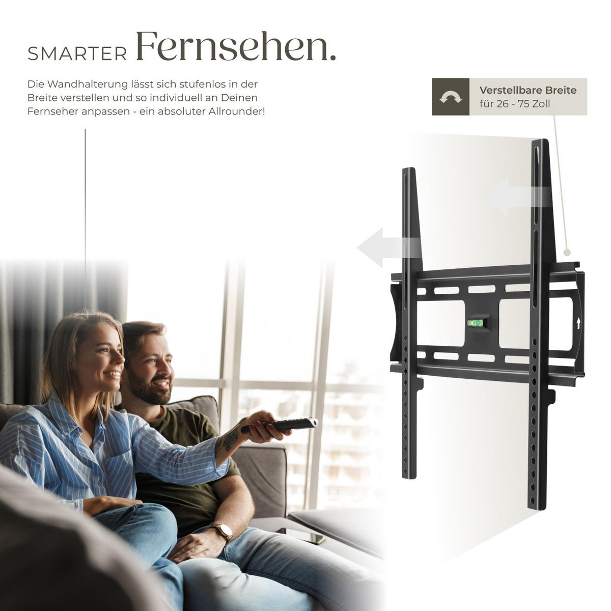 TV-WANDHALTERUNG, bis 100 kg,schwarz - Schwarz, Metall (45/42/40cm) - tectake