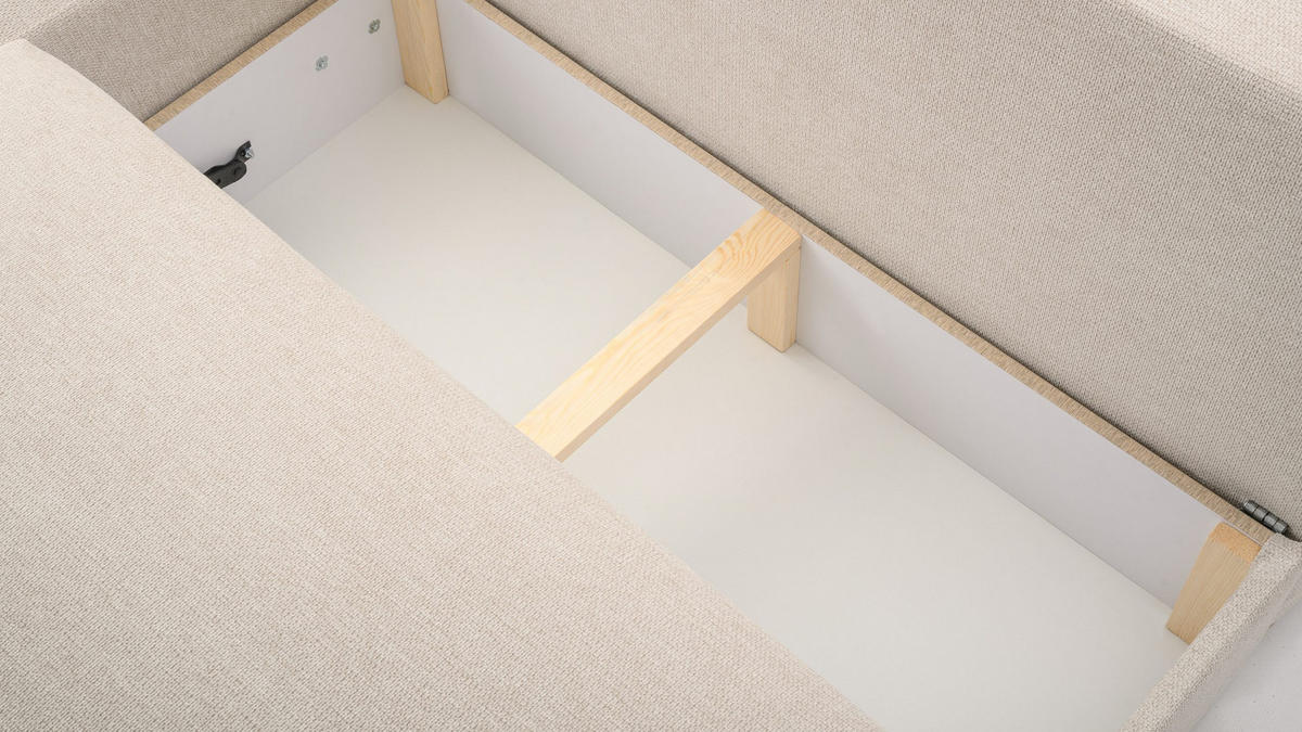 ECKSOFA mit Schlaffunktion Greste, Creme - Creme, Textil (150/223cm) - Meblito