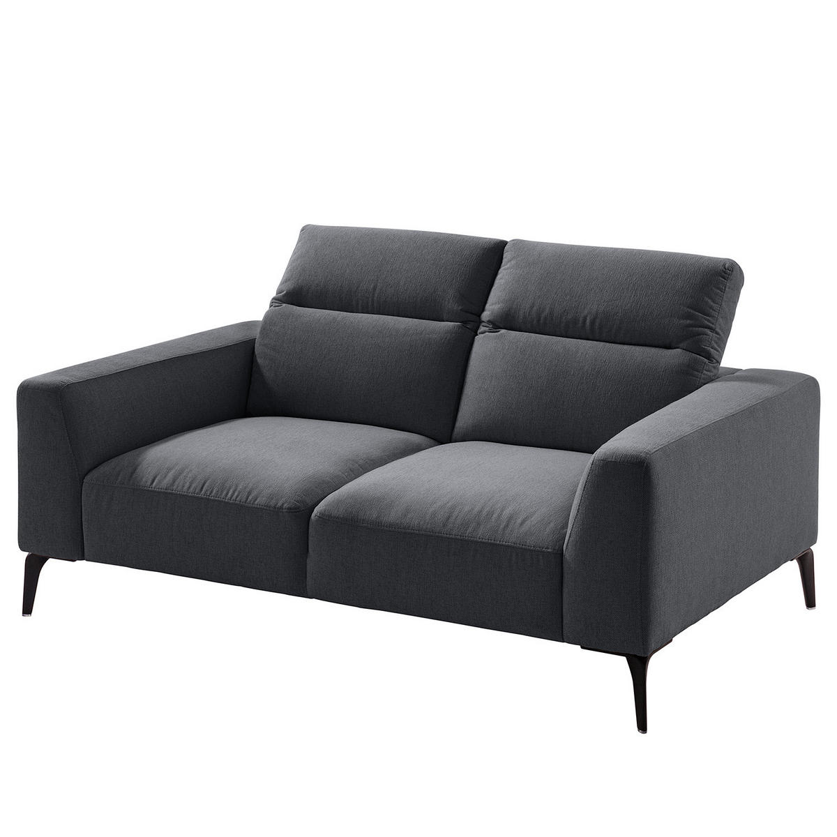 2-SITZER SOFA - Schwarz/Grau, Textil/Metall (170/73/107cm) - home24