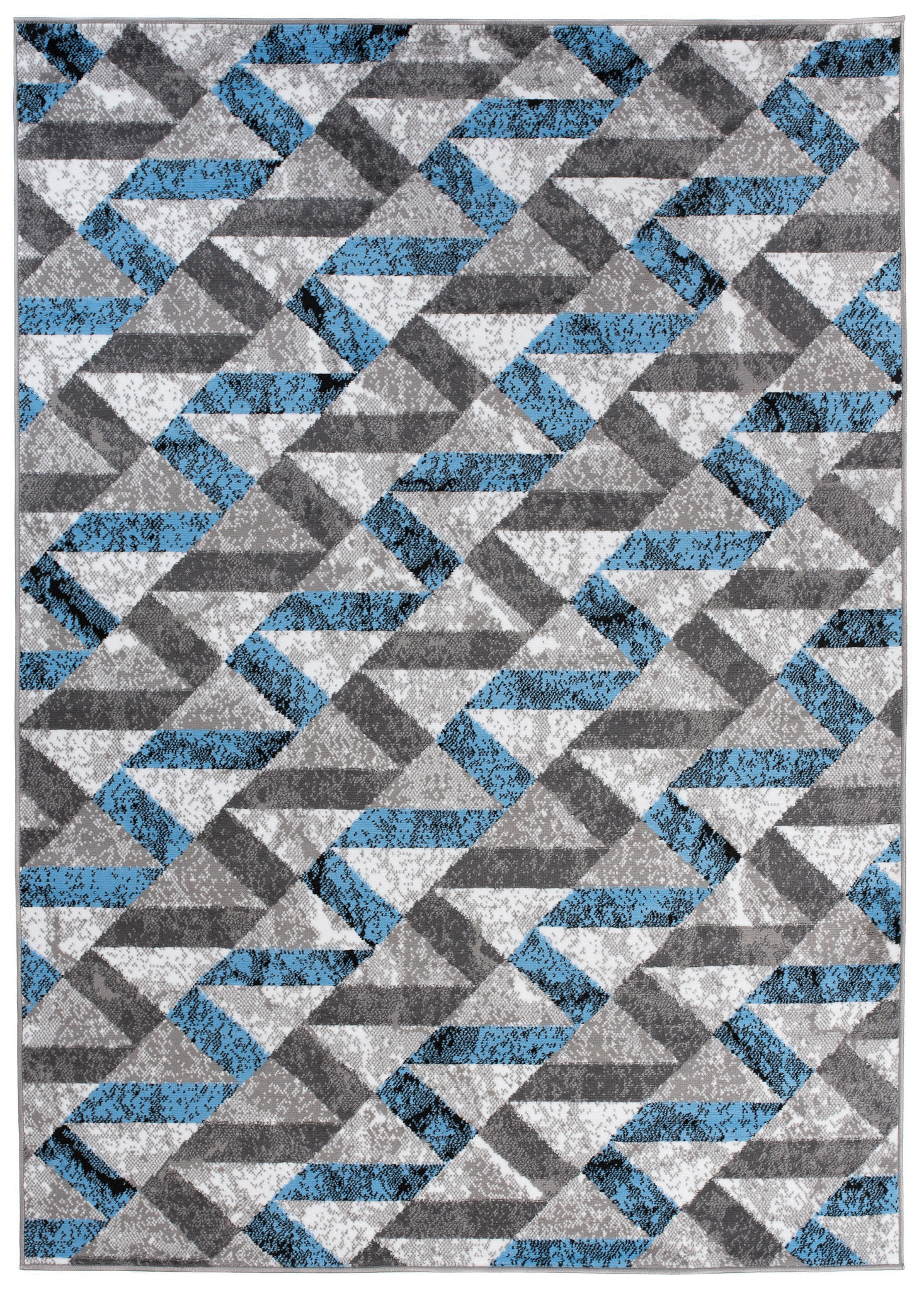 TEPPICH MAYA Blau Geometrisch Streifen Meliert 140/200 cm - Blau, Textil (140/200cm) - Tapiso