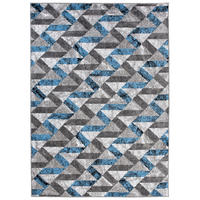 TEPPICH MAYA Blau Geometrisch Streifen Meliert 140/200 cm - Blau, Textil (140/200cm) - Tapiso