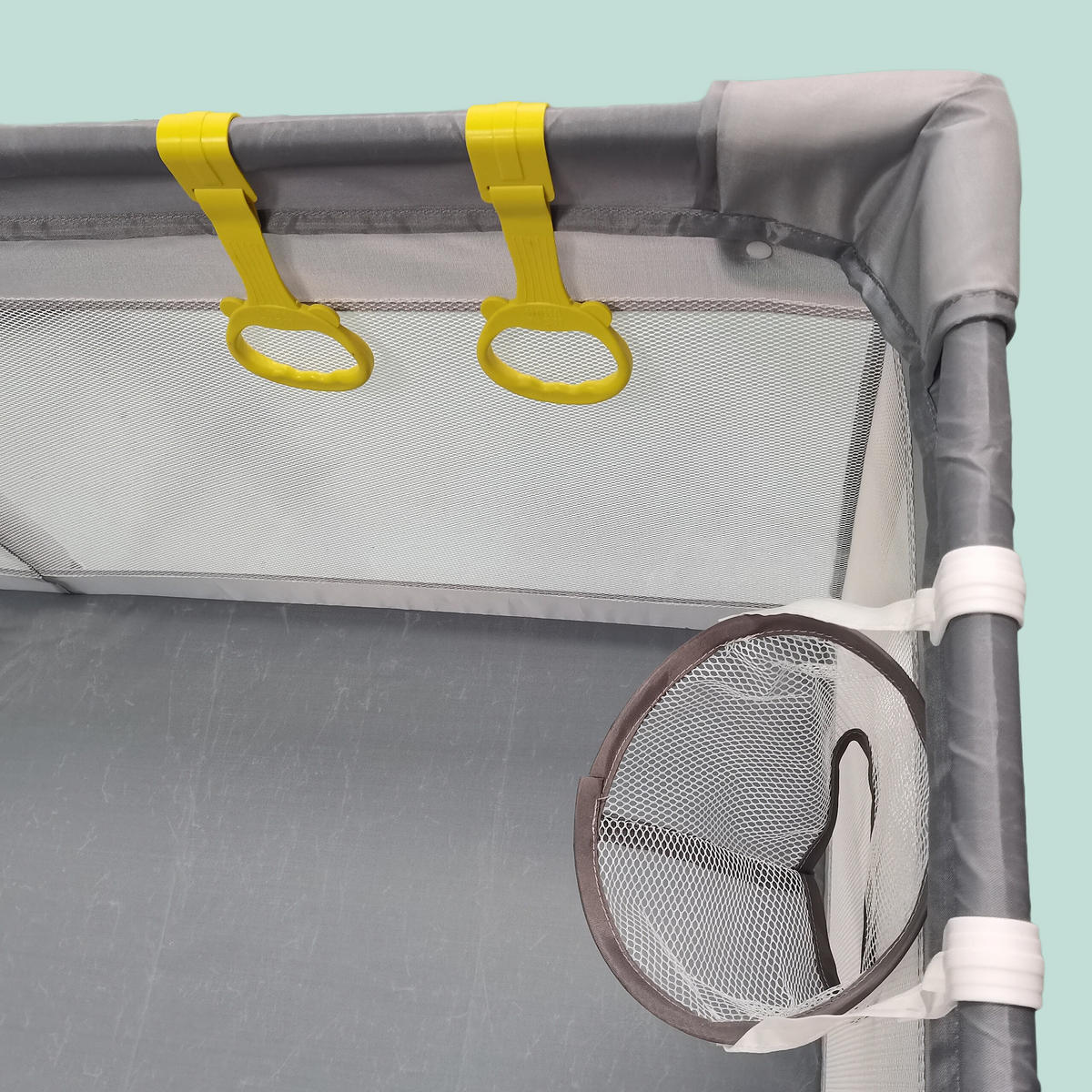 DETSKÝ kútik - sivá, kov/textil (120/65/120cm) - Relaxdays