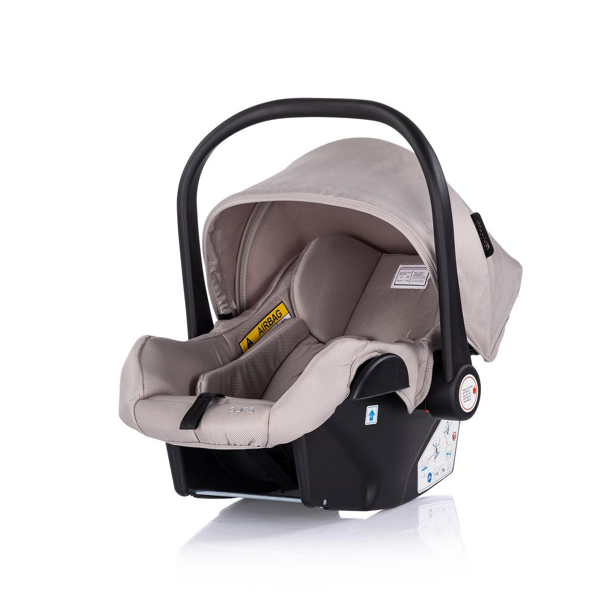 BABYSCHALE i-Size Aura schwarz hellbraun (40-85cm) Gruppe 0+, Griff verstellbar, Gurt - Braun, Kunststoff (39/47/50cm) - Chipolino