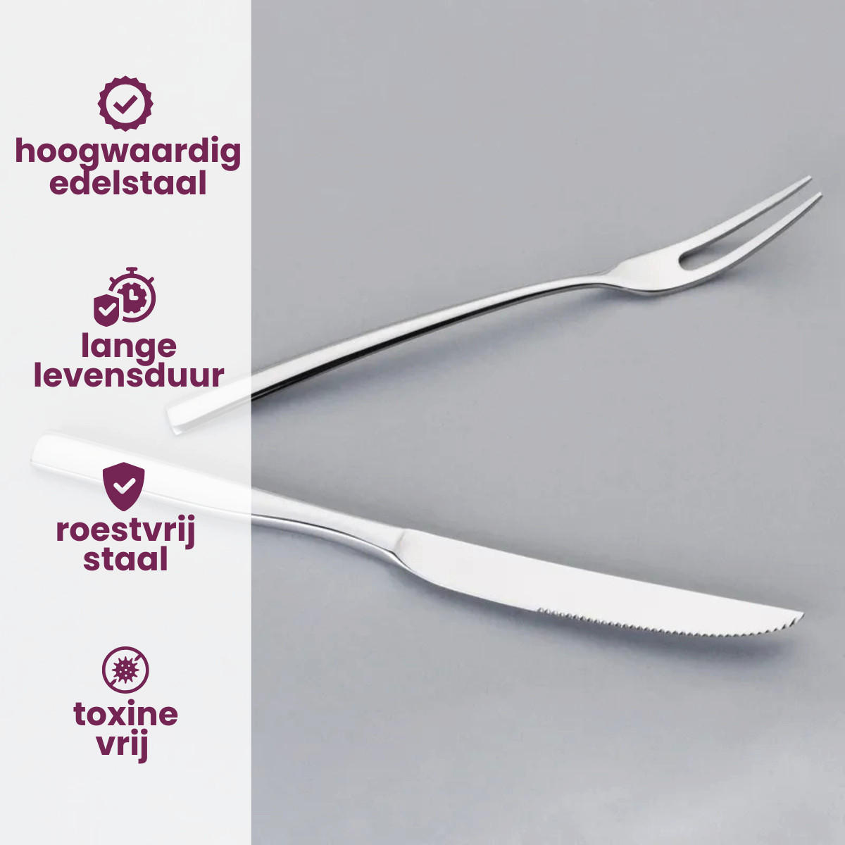 STEAKBESTECK Piemont silber 12-tlg. - Silberfarben, Metall - Villeroy & Boch