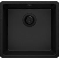 UNTERBAUSPÜLE GRANIT Venedig Easy, 2-er set Alles Schwarz 46/44 cm 1 Becken + Ablauf-Set ab 50er Unterschrank - Schwarz, Kunststoff (46/20/44cm) - Primagran